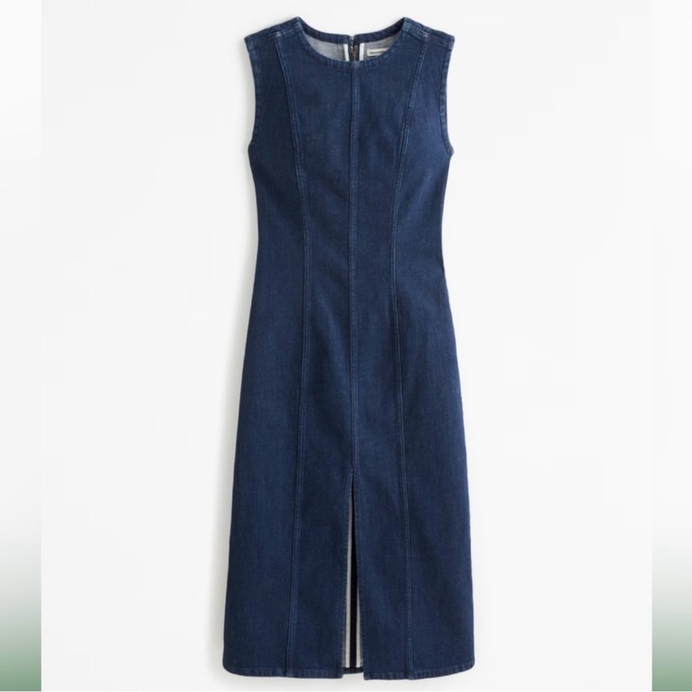 Abercrombie & Fitch Shell Denim Midi Dress in Tall Sizing